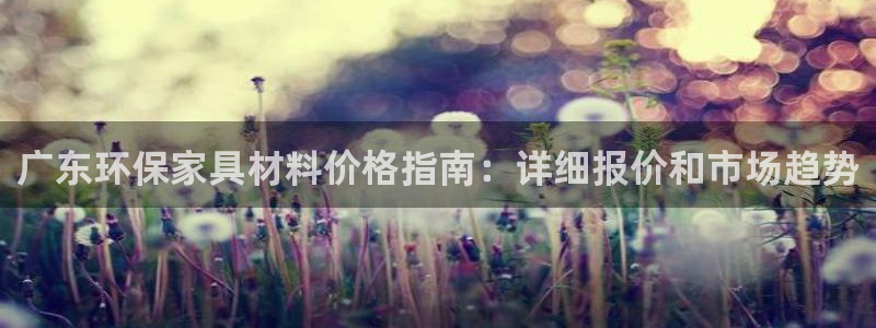 杏耀平台登录网址是什么：广东环保家具材料价格指南：详细报价和